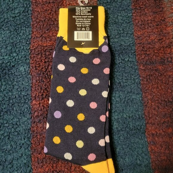 MENS POLKA DOT DRESS SOCKS - Picture 2 of 2
